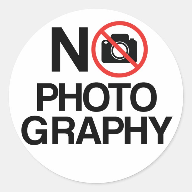 No Photography Classic Round Sticker (Front)