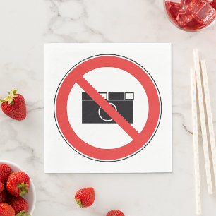 No Photography Sign Napkin