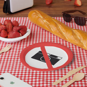 No Photography Sign Paper Plate