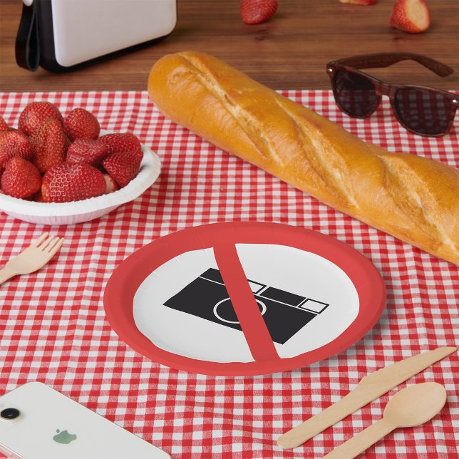 No Photography Sign Paper Plate (Creator Uploaded)