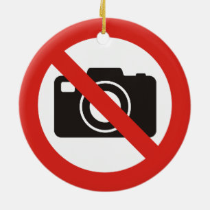 No Photos Allowed Ceramic Tree Decoration