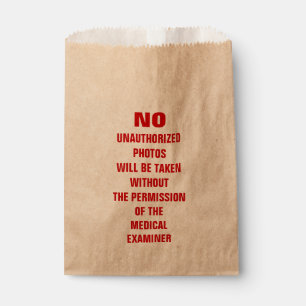 No Photos Autopsy Room Sign Favour Bags