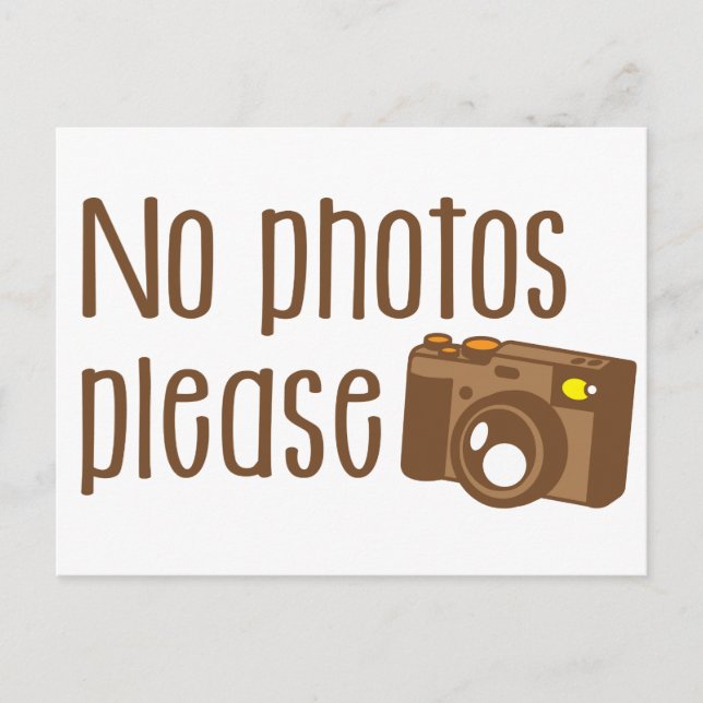 No Photos Please with vintage Camera Postcard (Front)