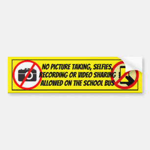 No Picture Taking, Selfies ... Bus Signage Sticker