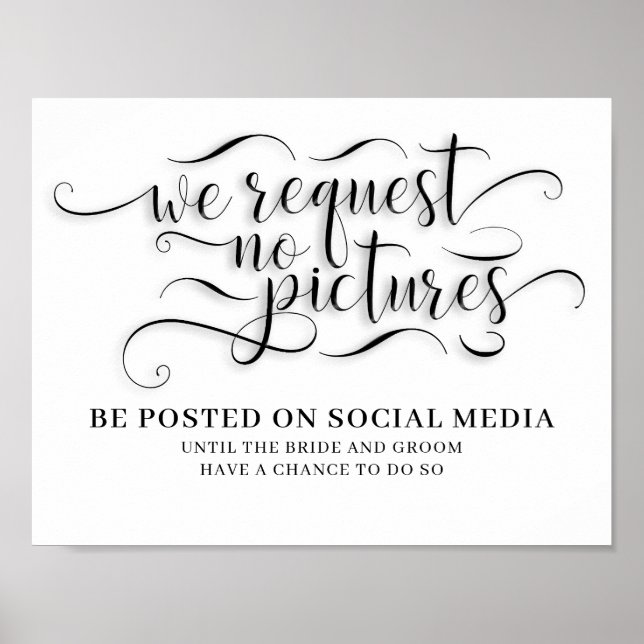 No Pictures Wedding Sign (Front)