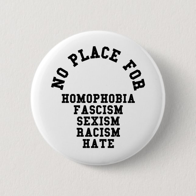 No Place For Homophobia Quote 6 Cm Round Badge (Front)
