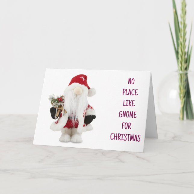 *NO PLACE LIKE GNOME FOR CHRISTMAS* HOLIDAY CARD (Front)