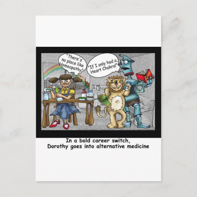 No Place Like Homaeopathy Funny Cartoon Gifts & Te Postcard (Front)