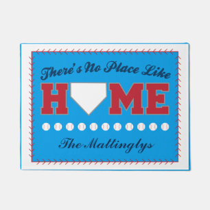 No Place Like Home Baseball Door Mat