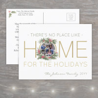 No Place Like Home Christmas Holly Wreath 1 Photo