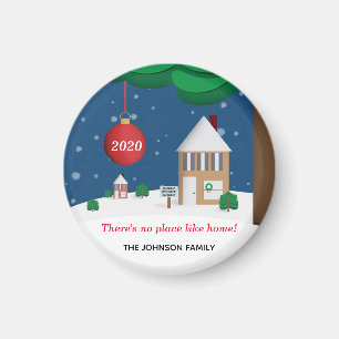 No Place Like Home Customisable Winter Scene Magnet