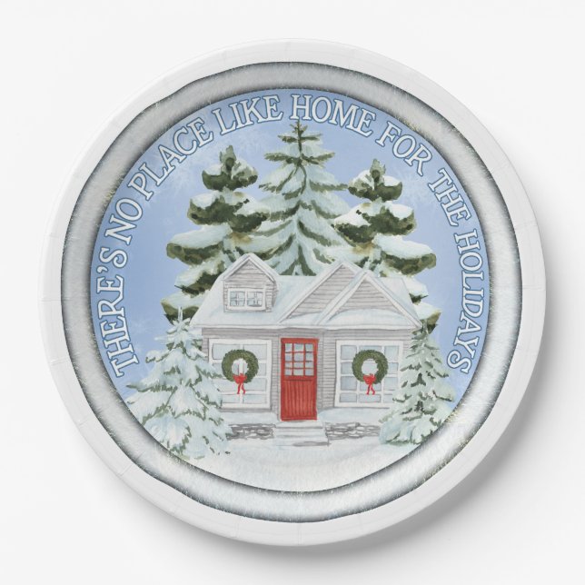 No Place Like Home for the Holidays Paper Plates (Front)