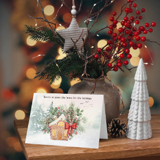 No Place Like Home | Gingerbread House Christmas Holiday Card