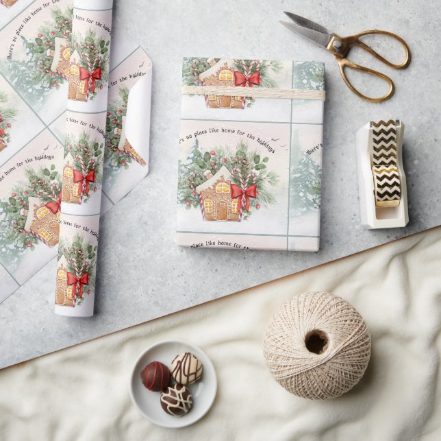 No Place Like Home | Gingerbread House Christmas Wrapping Paper (Crafts)
