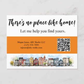 No Place Like Home Real Estate Yellow Marketing Postcard