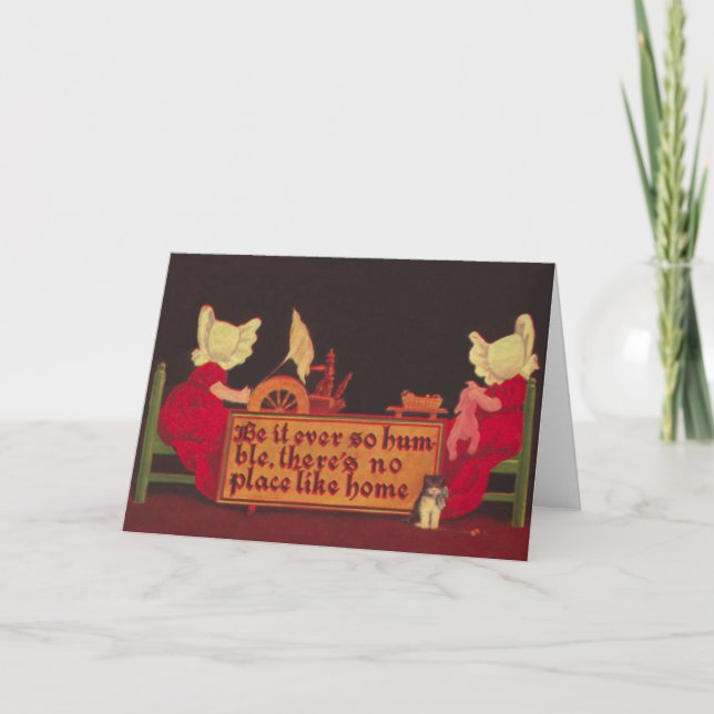 No Place Like Home Sunbonnet Babies Greeting Card (Front)