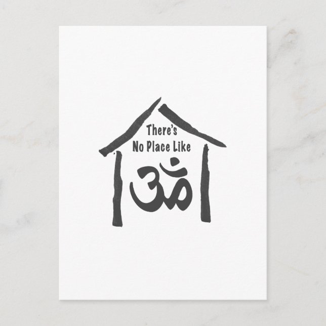No Place Like Om Calligraphy Postcard (Front)