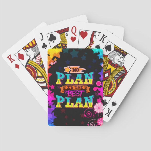 No plan is the best plan | colourful stars playing cards (Back)