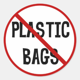No Plastic Bags Sticker