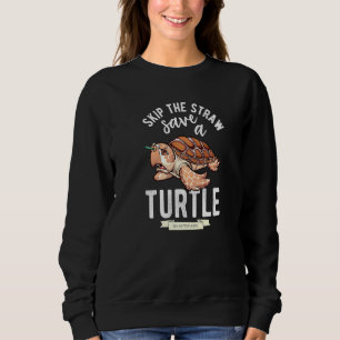 No Plastic Save our Ocean Turtle Environment Clima Sweatshirt