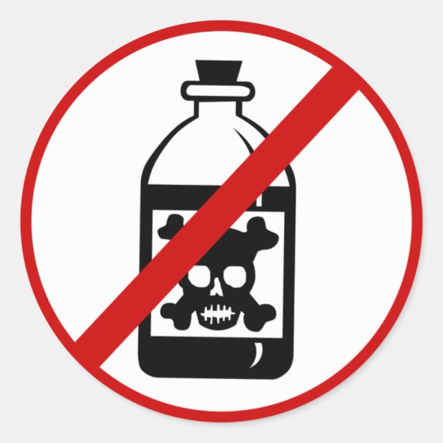 no-poison classic round sticker (Front)
