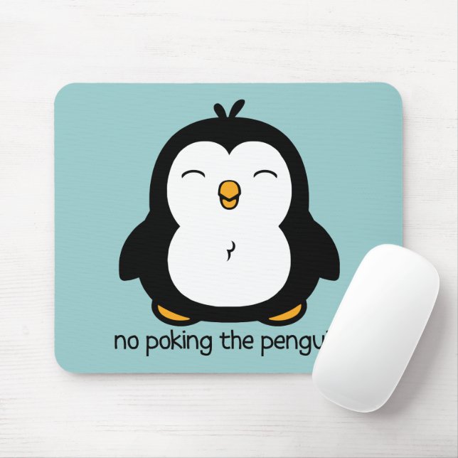 No Poking The Penguin Mouse Mat (With Mouse)
