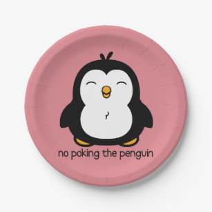 No Poking The Penguin Paper Plate