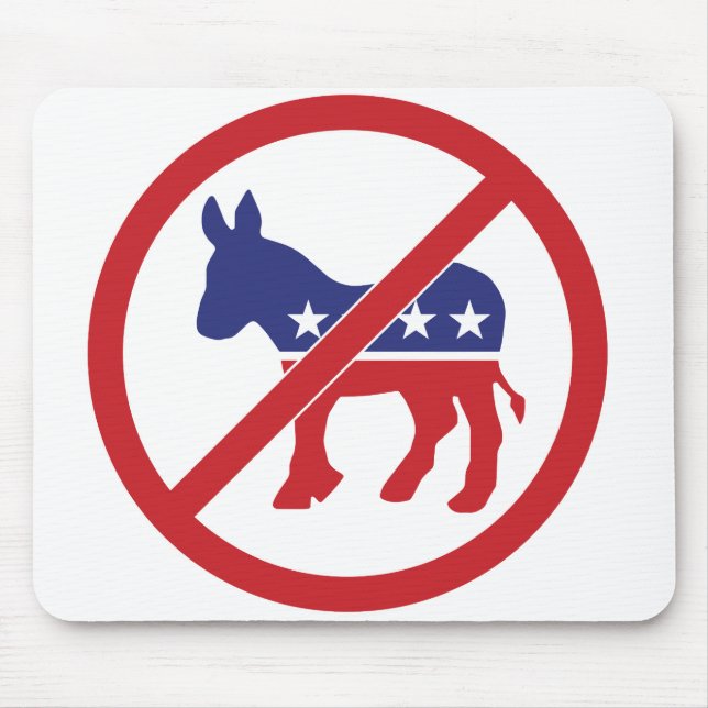 No Politics Democrat Donkey Mouse Mat (Front)
