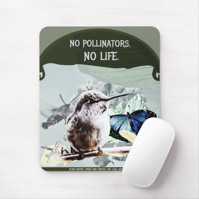 No Pollinators, No Life Mouse Mat (With Mouse)