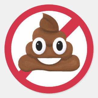 No Poop Classic Round Sticker