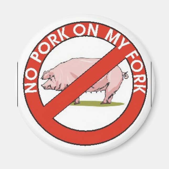 NO PORK ON MY FORK MAGNET (Front)