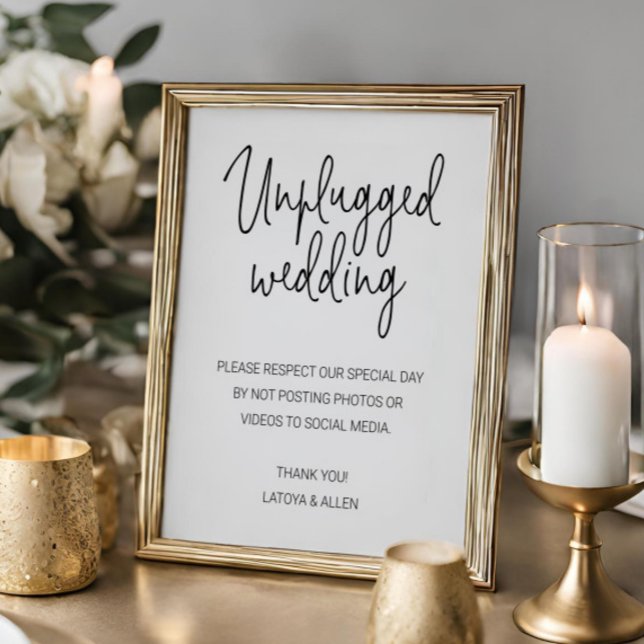 No Posting To Social Media Unplugged Wedding Poster (Creator Uploaded)