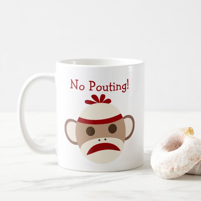No Pouting Meme Sock Monkey Mug (With Donut)