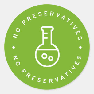 No preservatives classic round sticker