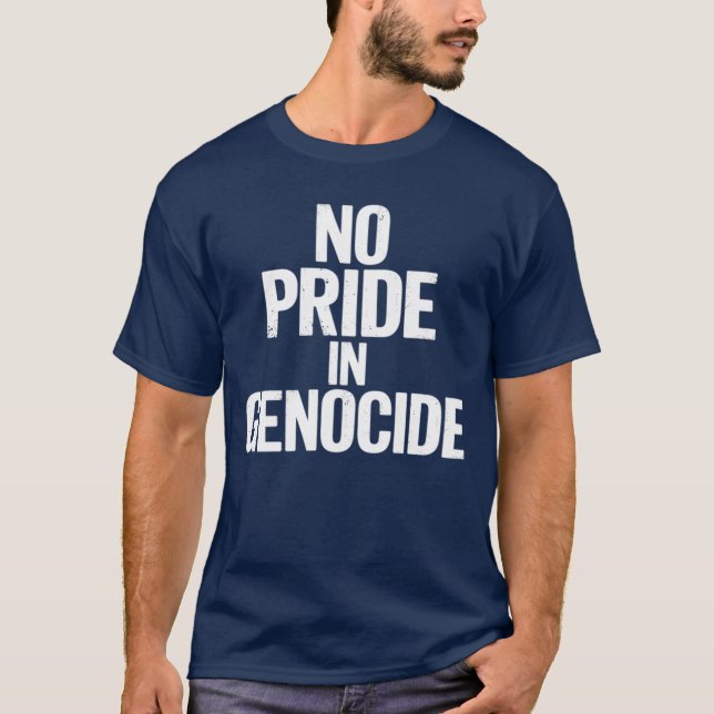 No Pride In Genocide Canada Day Indigenous Canadia T-Shirt (Front)