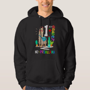 No Prob Llama 1st Grade Back To School Boys Girls Hoodie