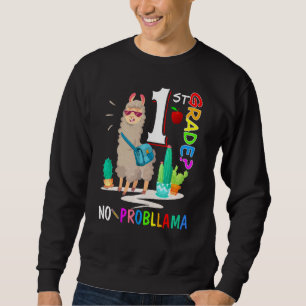No Prob Llama 1st Grade Back To School Girl Llama Sweatshirt