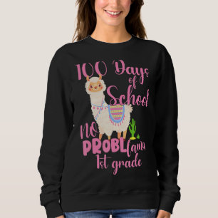 No Prob Llama 1st Grade Happy 100 Days Of School Sweatshirt