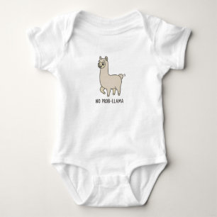 "No Prob-Llama" Cute Doodle - Chill Vibes! Baby Bodysuit