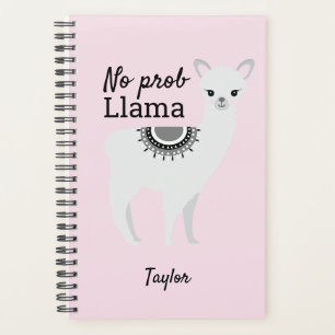 No Prob Llama cute llama illustration Pink Planner