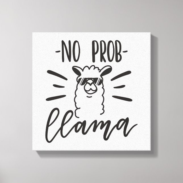 No Prob Llama Design Canvas Print (Front)