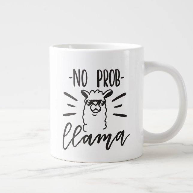 No Prob Llama Design Large Coffee Mug (Right)