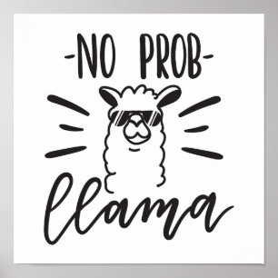 No Prob Llama Design Poster