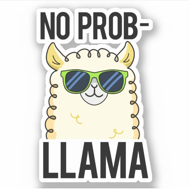 No-Prob-Llama Funny Cool Llama Pun  (Front)