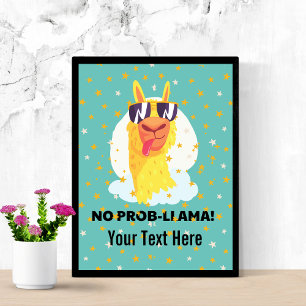 No-Prob-Llama Funny Cute Llama with Stars Poster