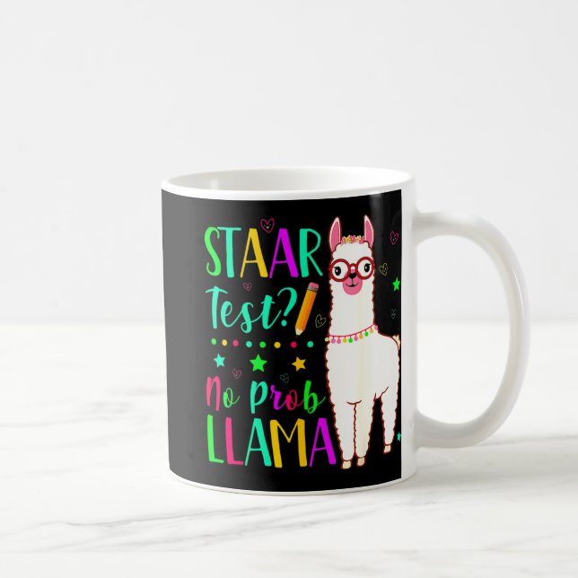 No Prob Llama Funny Teacher Exam Testing Test Day  Coffee Mug (Right)