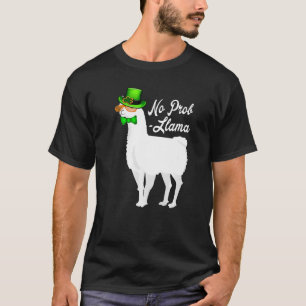 No Prob Llama Irish Leprechaun Hat St Patricks Day T-Shirt