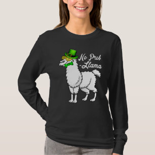 No Prob Llama Irish Leprechaun Hat St Patricks Day T-Shirt