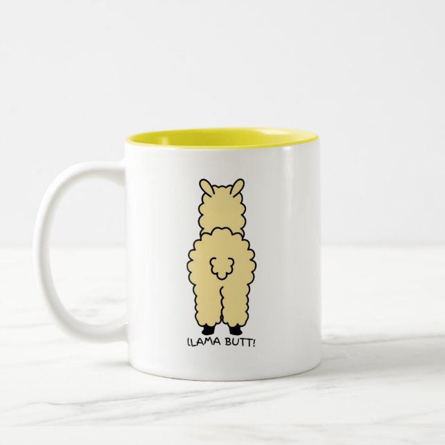 No Prob-llama, Just Coffee! 🦙☕😂 Two-Tone Coffee Mug (Left)