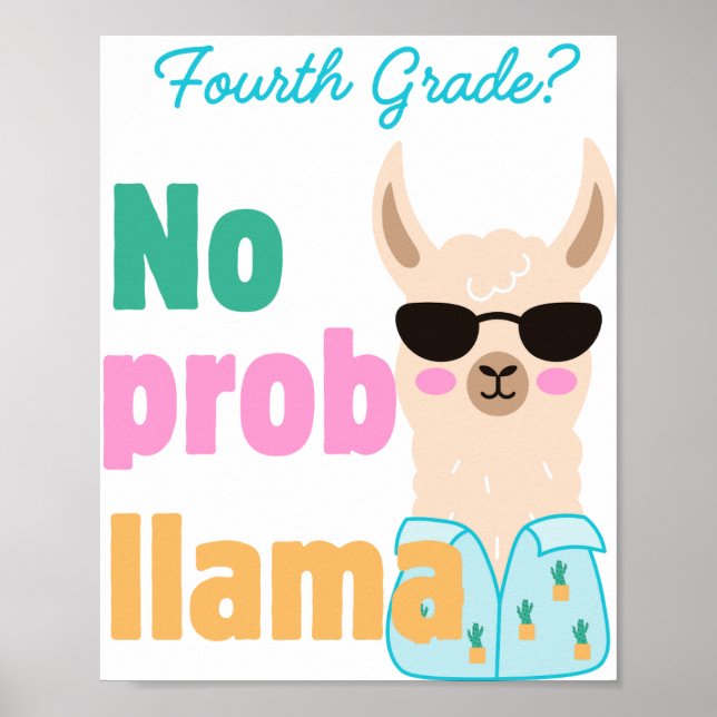 no prob- llama poster: 3rd grade poster (Front)